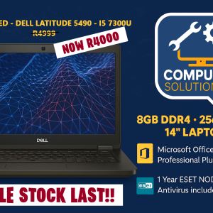 Refurbished Dell Latitude 5490 – Intel i5 7300U | 8GB RAM | 256GB SSD | 14" HD Display
